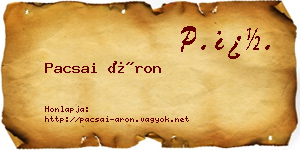 Pacsai Áron névjegykártya